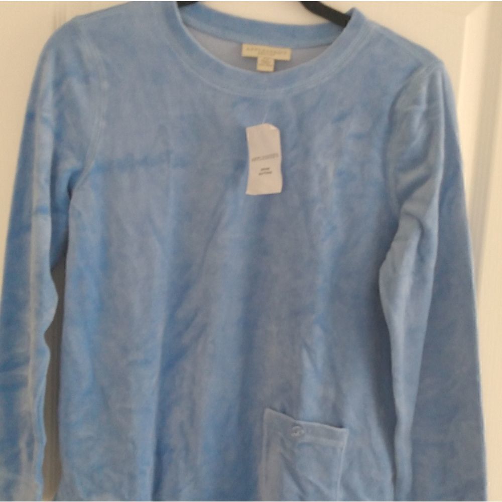 Appleseed Womens Sweater PXL Purple Long Sleeve Round Neck Cotton Blend Pocket